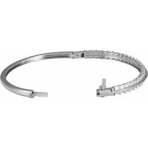 14K White 2 1/6 CTW Lab-Grown Diamond 7" Bangle Bracelet