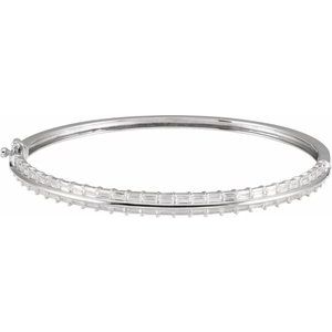 14K White 2 1/6 CTW Lab-Grown Diamond 7" Bangle Bracelet