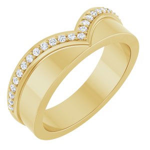 14K Yellow 1/5 CTW Lab-Grown Diamond Contour Band