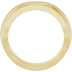 14K Yellow 1/5 CTW Lab-Grown Diamond Contour Band