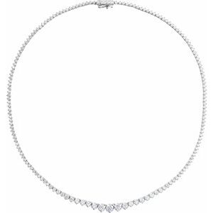 14K White 9 1/2 CTW Lab-Grown Diamond Line 16 1/2" Necklace