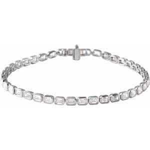 14K White 6 1/4 CTW Lab-Grown Diamond Line 7" Bracelet