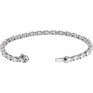 14K White 5 1/2 CTW Lab-Grown Diamond Line 7" Bracelet