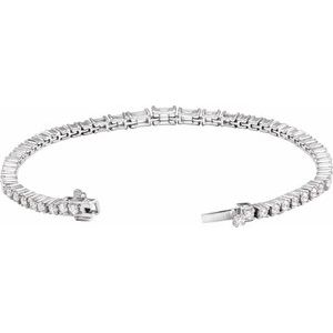 14K White 4 5/8 CTW Lab-Grown Diamond Line 7" Bracelet