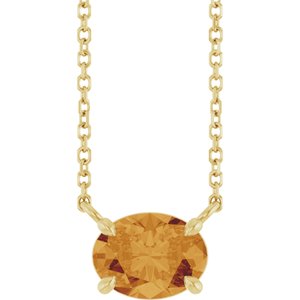 November - Natural Citrine 18" Necklace