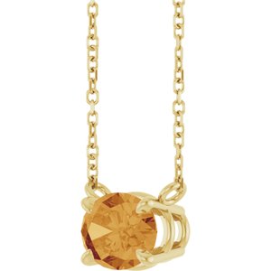 November - Natural Citrine 18" Necklace