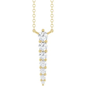 14K Yellow 1/6 CTW Natural Diamond Graduated 18" Necklace