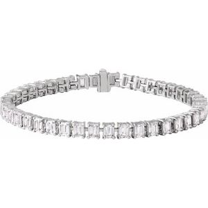 14K White 10 1/2 CTW Lab-Grown Diamond Line 7" Bracelet