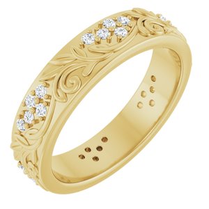 14K Yellow 1/2 CTW Lab-Grown Diamond Floral Band