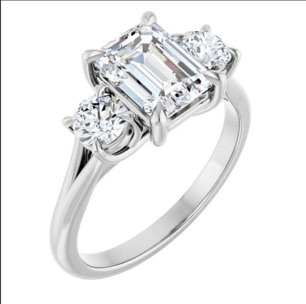 4ct Emerald Cut Diamond Engagement Ring