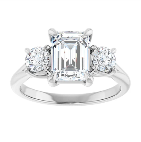 4ct Emerald Cut Diamond Engagement Ring