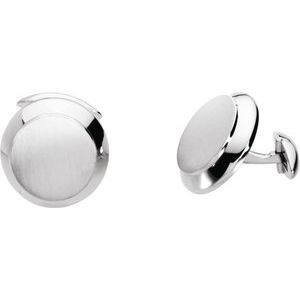 14K White Men's Cuff Links