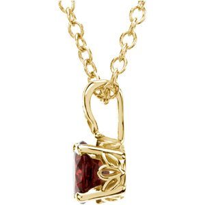 14K Yellow Natural Mozambique Garnet 18" Necklace