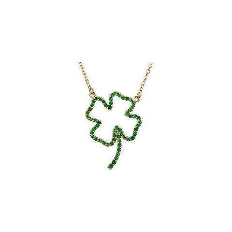 14K Yellow Tsavorite Garnet 16" Necklace