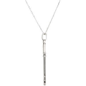 Sterling Silver1/4 CTW Natural Diamond Heart Key 18" Necklace