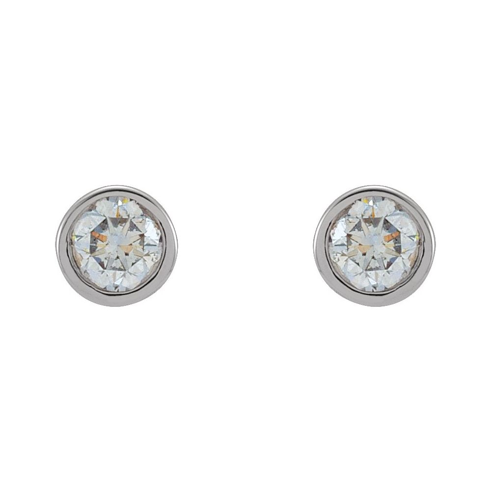 Natural Diamond Micro Bezel-Set Earrings