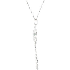 Sterling Silver Natural Tsavorite Garnet Key 18" Necklace