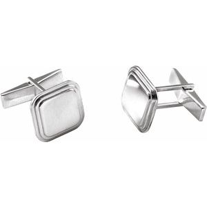 Sterling Silver Posh Mommy® Engravable Cuff Links