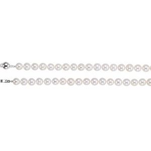 Sterling Silver 8-9 mm Cultured White Freshwater Pearl 42" Strand