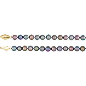 14K Yellow Panache®  Cultured Black Freshwater Pearl 16" Necklace