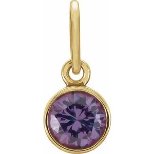 14K Yellow Posh Mommy® Imitation Alexandrite Charm