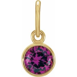 14K Yellow Posh Mommy® Imitation Ruby Charm