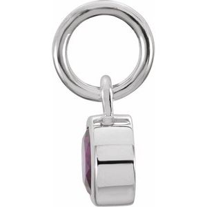 Sterling Silver Posh Mommy® Imitation Mozambique Garnet Charm