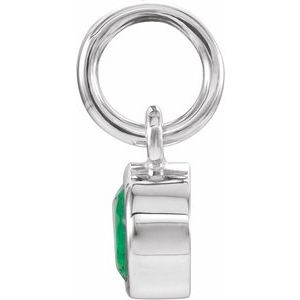 Sterling Silver Posh Mommy® Imitation Emerald Charm