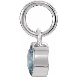 Sterling Silver Posh Mommy® Imitation Blue Zircon Charm