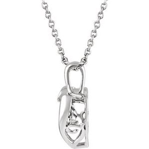 Sterling Silver Mystara® 1/10 CTW Natural Diamond Heart 18" Necklace