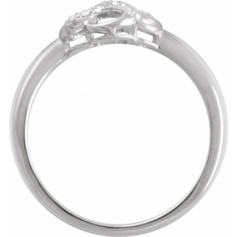 Sterling Silver .08 CTW Natural Diamond Ring