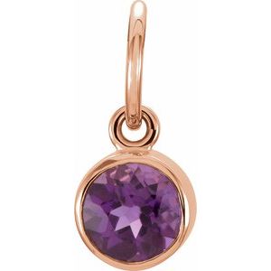 14K Rose Posh Mommy® Imitation Amethyst Charm