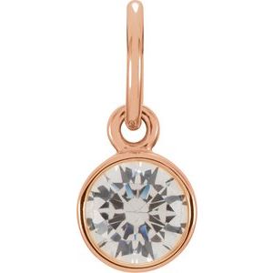 14K Rose Posh Mommy® Imitation Diamond Charm