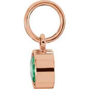 14K Rose Posh Mommy® Imitation Emerald Charm