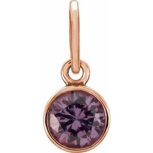 14K Rose Posh Mommy® Imitation Alexandrite Charm