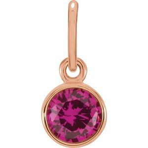 14K Rose Posh Mommy® Imitation Ruby Charm