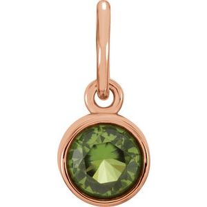 14K Rose Posh Mommy® Imitation Peridot Charm