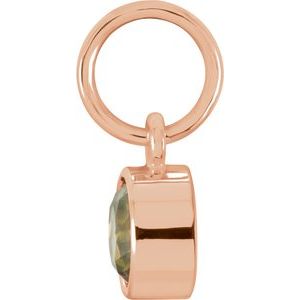 14K Rose Posh Mommy® Imitation Peridot Charm