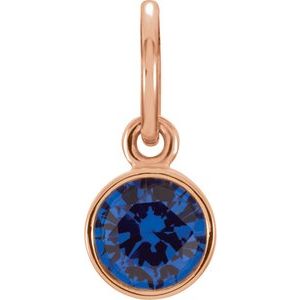 14K Rose Posh Mommy® Imitation Blue Sapphire Charm