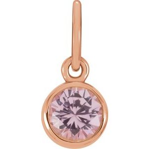 14K Rose Posh Mommy® Imitation Pink Tourmaline Charm