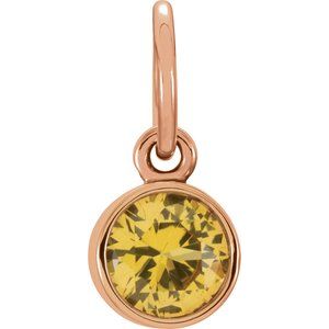 14K Rose Posh Mommy® Imitation Citrine Charm