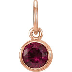 14K Rose Posh Mommy® Imitation Mozambique Garnet Charm