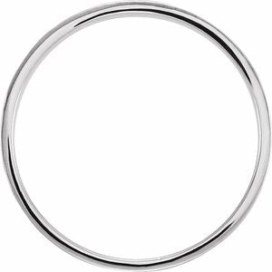 Platinum 6 mm Flat Hammered Band Size 10