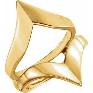 14K Yellow V Ring Guard