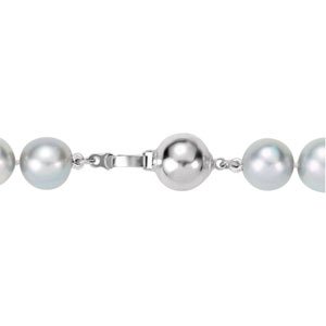 Sterling Silver Cultured Gray Freshwater Pearl 18" Strand