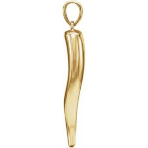 14K Yellow Italian Horn Pendant