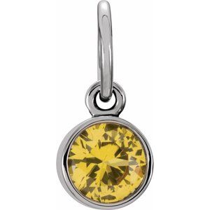 Sterling Silver Posh Mommy® Imitation Citrine Charm