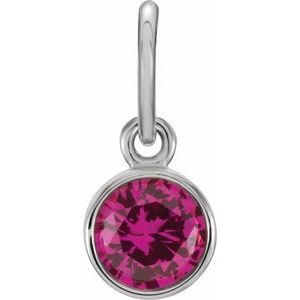 Sterling Silver Posh Mommy® Imitation Ruby Charm