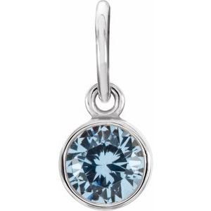 Sterling Silver Posh Mommy® Imitation Aquamarine Charm