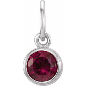 Sterling Silver Posh Mommy® Imitation Mozambique Garnet Charm